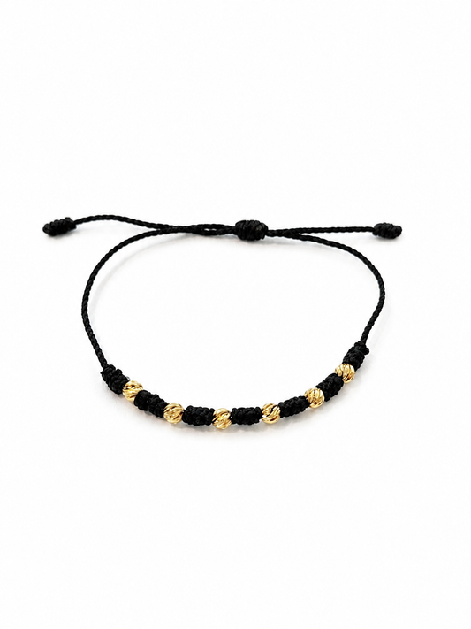 7/KNOT BRACELET WITH GOLD BEADS