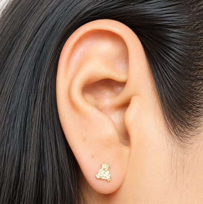 Bear Earrings / 5mm / Gold 18K