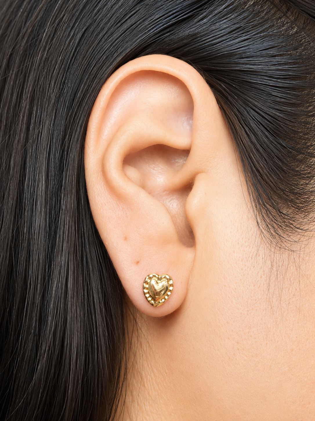 Heart Earrings / 0.8g/ 7mm/ Gold 18K
