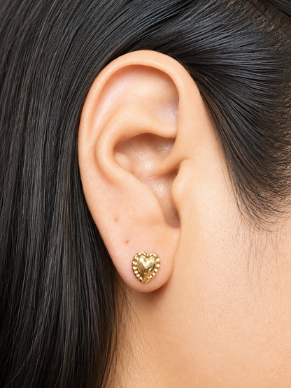 Heart Earrings / 0.8g/ 7mm/ Gold 18K