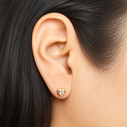 HEART EARRINGS / 0.9gr / 5 MM / GOLD 18K