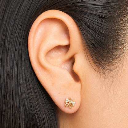 PENDIENTES DE MARIPOSA / 1gr / 7mm / ORO 18K