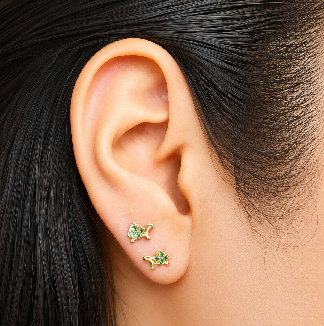 TURTLE EARRINGS / 0.75gr / 5mm / GOLD 18K