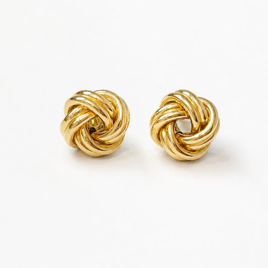 KNOT STUD EARRINGS / 2.3gr / 6mm / 18K ITALIAN GOLD