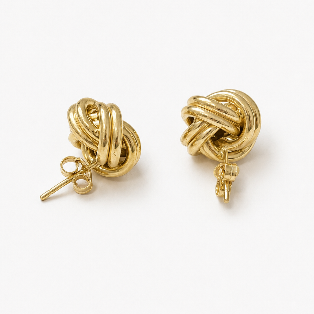 KNOT STUD EARRINGS / 2.3gr / 6mm / 18K ITALIAN GOLD