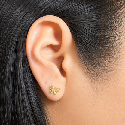 PENDIENTES DE MARIPOSA / 0.92gr / 5 MM / ORO 18K