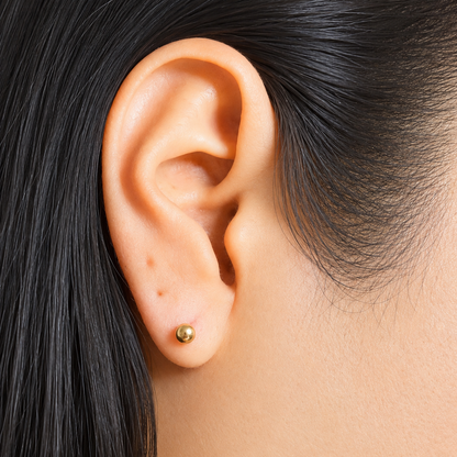 STUD EARRINGS / NO. 3/ 3MM / 18K GOLD