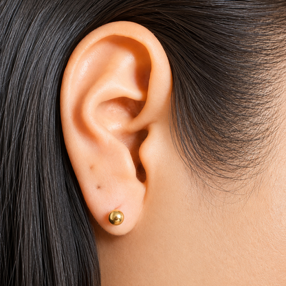 STUD EARRINGS / NO. 5 / 5mm / 18K GOLD