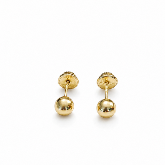 STUD EARRINGS / NO. 4/ 4MM / 18K GOLD
