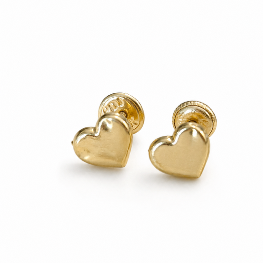 Heart Earrings/ 0.7g/ 6mm/ Gold 18K