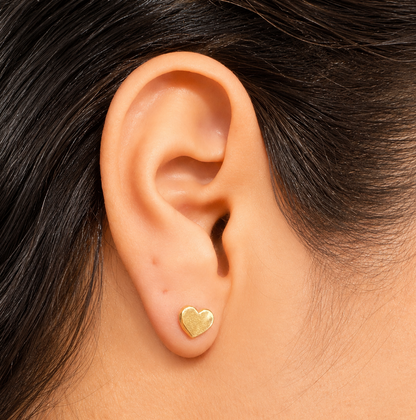 Heart Earrings/ 0.7g/ 6mm/ Gold 18K