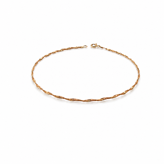Singapore Anklet / 1.91 gr / 25 cm / 2 mm / 18K Italian Gold