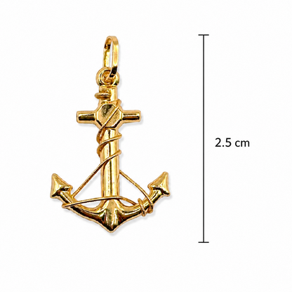 ANCHOR PENDANT / 1.15 gr / 2.5 cm / 18k ITALIAN GOLD 18K