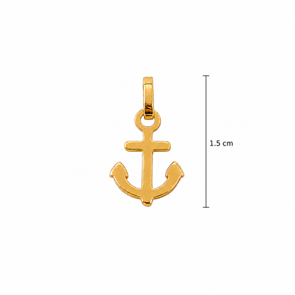 ANCHOR PENDANT / 0.7 gr / 1.5 cm / 18K ITALIAN GOLD