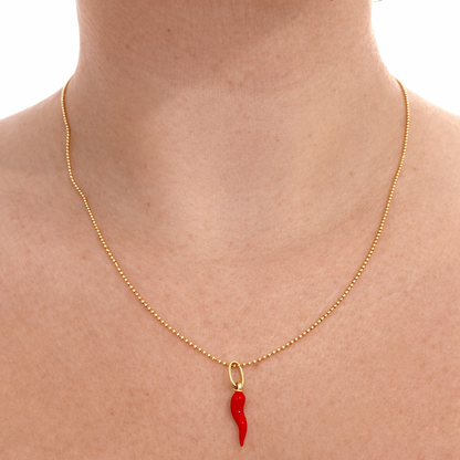 MILITARY CHAIN WITH HORN CHARM