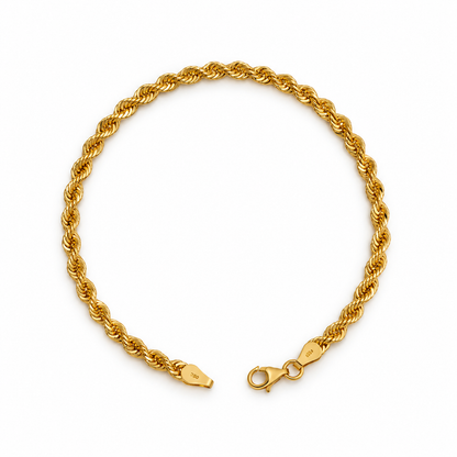Rope Bracelet / 2.9 gr / 19.5 cm / 4 mm / 18K Italian Gold