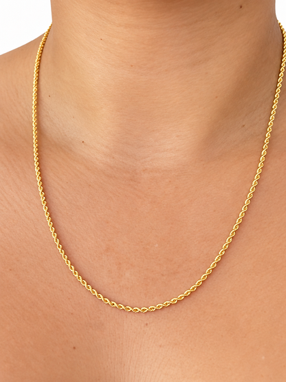 Mini Rope Chain / 1.7 gr / 50 cm / 2 mm / 18K Italian Gold