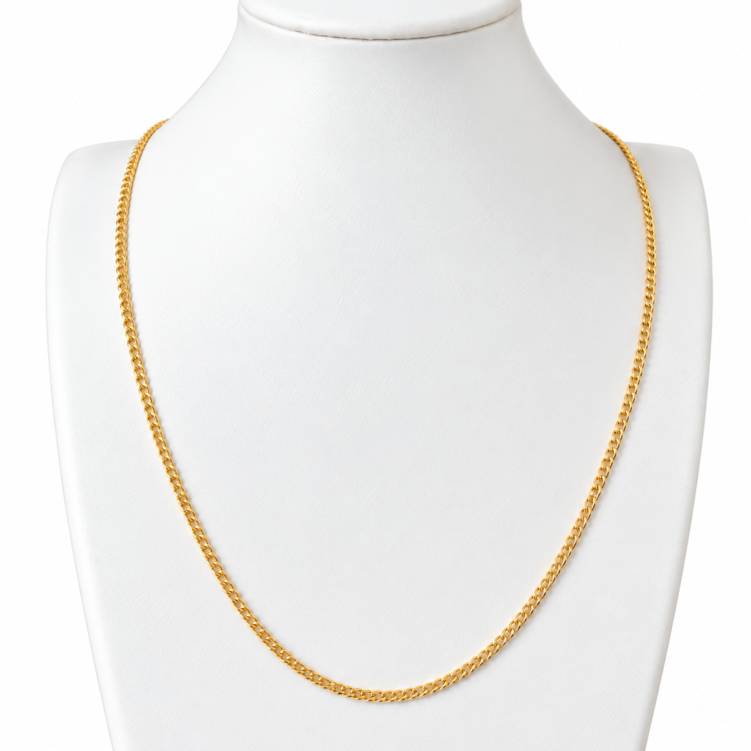 Mini Cubana Chain / 1.76 gr / 50 cm / 2 mm / 18K Italian Gold