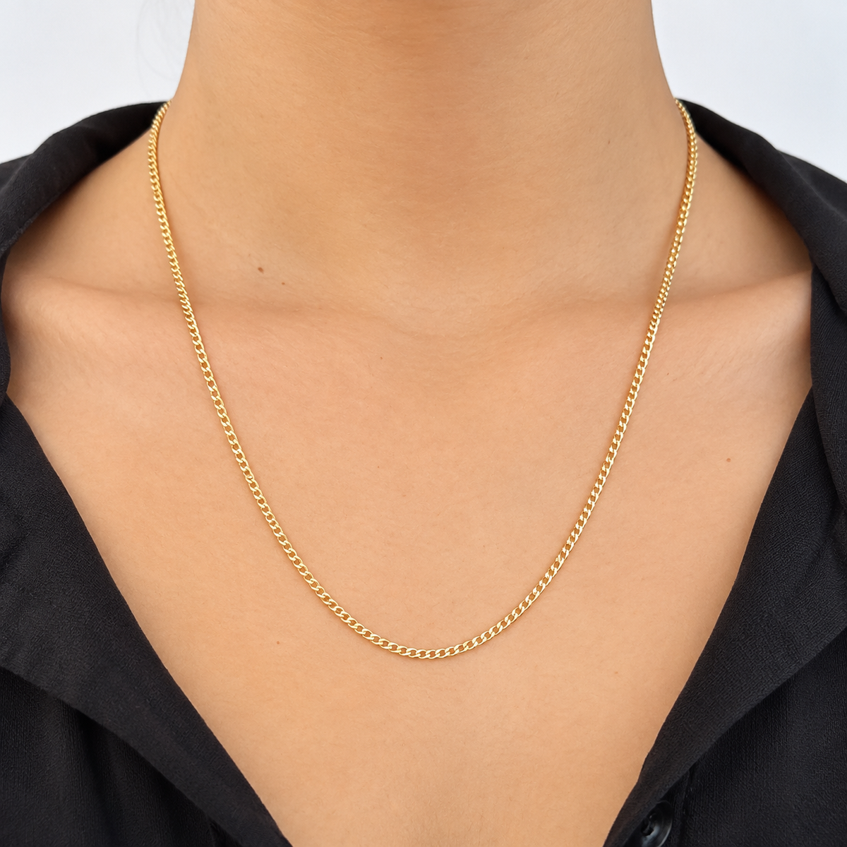 Mini Cubana Chain / 1.76 gr / 50 cm / 2 mm / 18K Italian Gold
