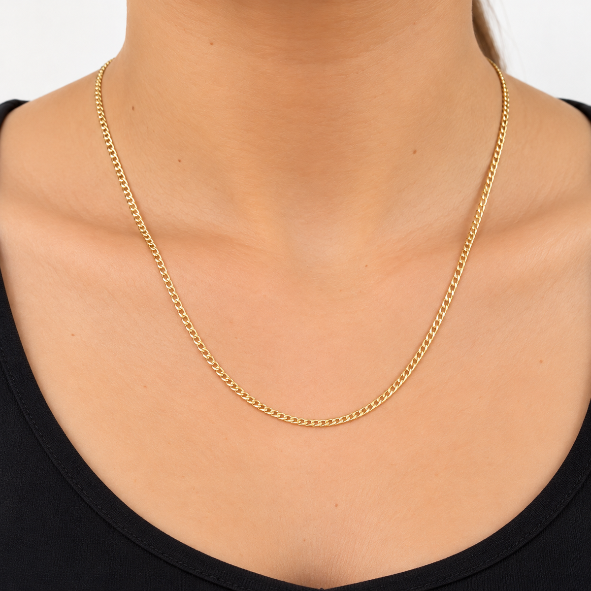 Mini Cubana Chain / 1.58 gr / 45 cm / 2 mm / 18K Italian Gold