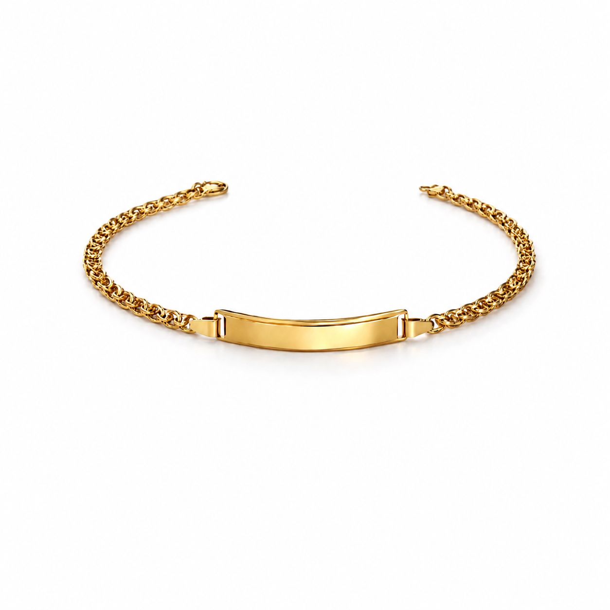 PULSERA CON PLACA DE IDENTIFICACIÓN / 2.8g/ 18cm/ 3mm/ ORO ITALIANO de 18k