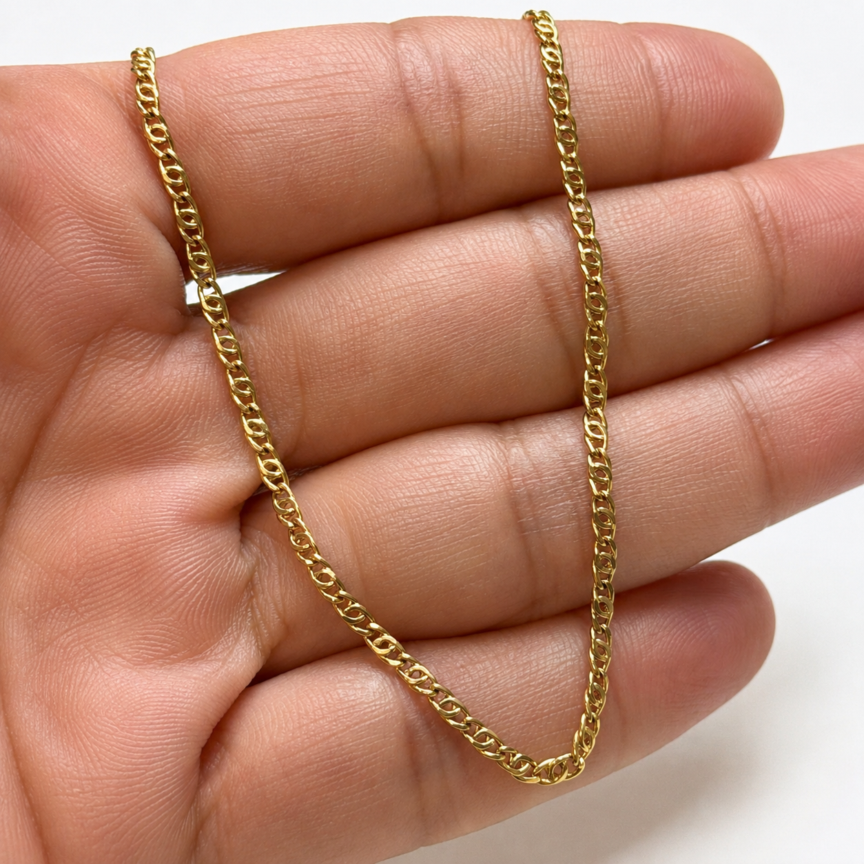 TRIGO CHAIN / 3.11g/ 50cm/ 3mm/ 18k  ITALIAN GOLD