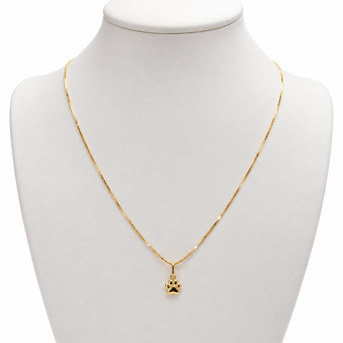 Veneciana Chain With Paw Print Pendant / 1.95 gr / 50 cm / 1 mm / 18K Italian Gold
