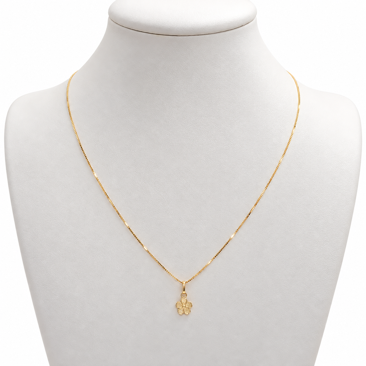 Venetian Chain with Flower Pendants / 1.97 gr / 45 cm / 1 mm / 18K Italian Gold