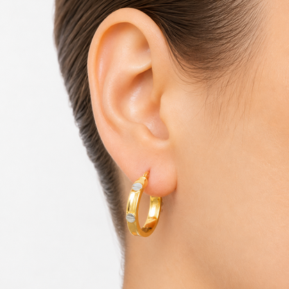 CT Earrings / 2.66 gr / 2.4 cm / 18k Italian Gold