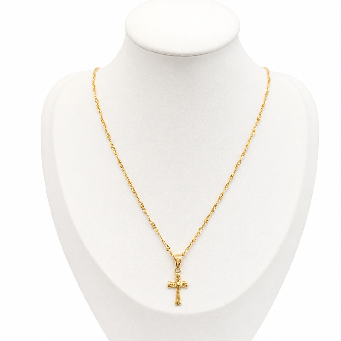 SINGAPUR CHAIN WITH PENDANT/ 2.06g/ 45cm / 2mm/ 18k ITALIAN GOLD