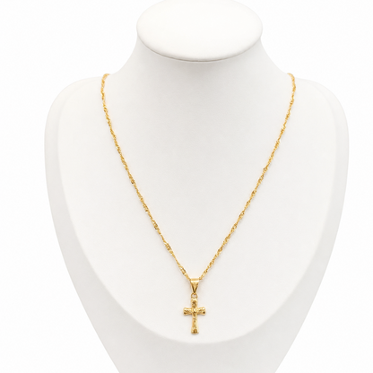 SINGAPUR CHAIN WITH PENDANT/ 2.06g/ 45cm / 2mm/ 18k ITALIAN GOLD