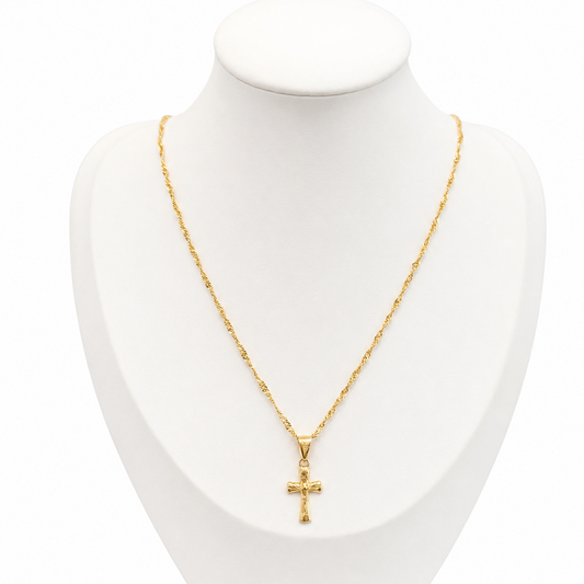 SINGAPUR CHAIN WITH PENDANT/ 2.06g/ 45cm / 2mm/ 18k ITALIAN GOLD