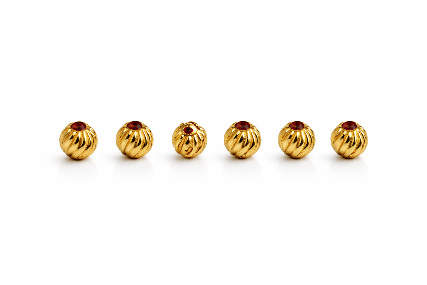 CUENTAS DE ORO TALLADAS CON DIAMANTE