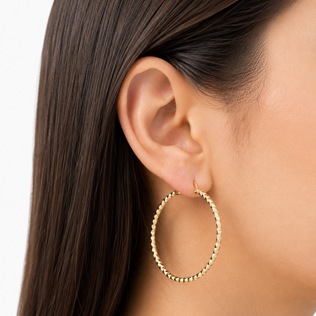 Laura Hoop Earrings / 2.6 gr / 4 cm / 18k Italian Gold