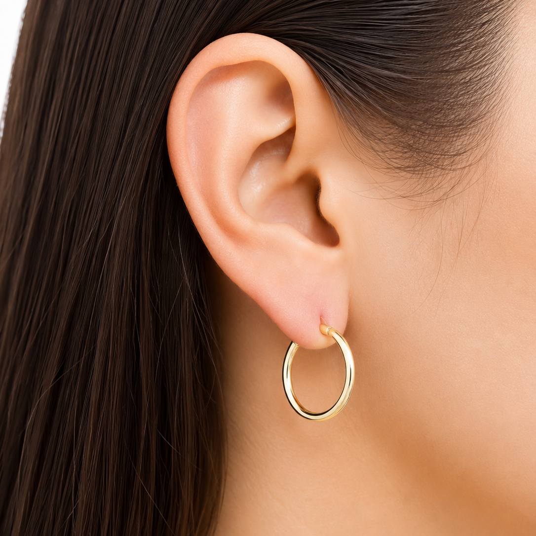 Lira Earrings / 1.35 gr / 2.4 cm / 18k Italian Gold