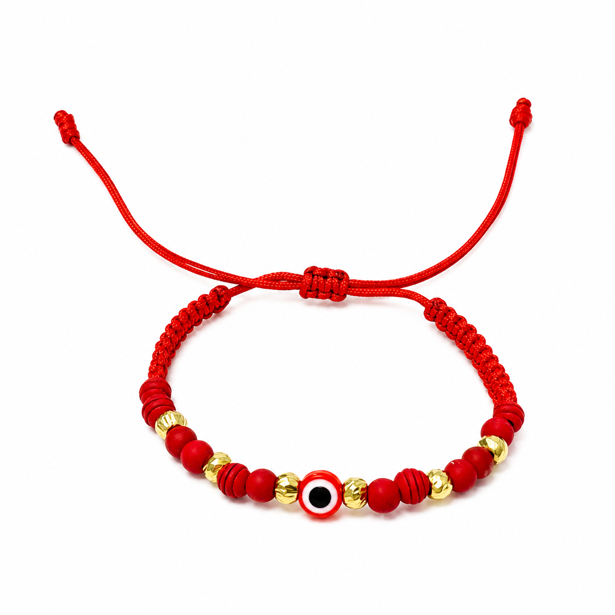 Baby Macramé Evil Eye Bracelet with 18K Gold Beads
