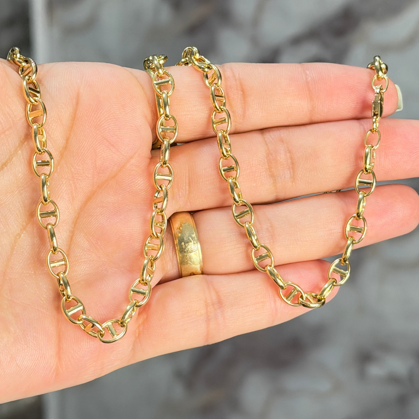 CADENA MARINER / 15.6g / 60cm/ 5mm/ ORO ITALIANO de 18k