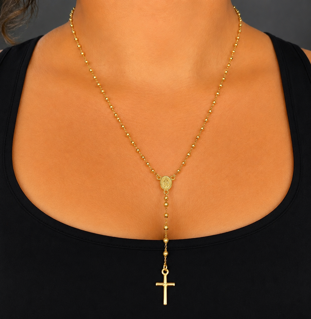 Rosary/ 5.26g/ 60cm/ 3mm/ 18K Italian Gold