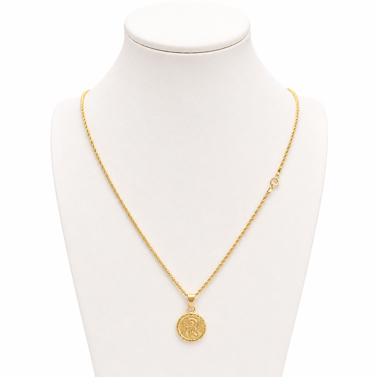 Cadena de cuerda con colgante/ 4.57g/ 60cm/ 2mm/ Oro italiano de 18K