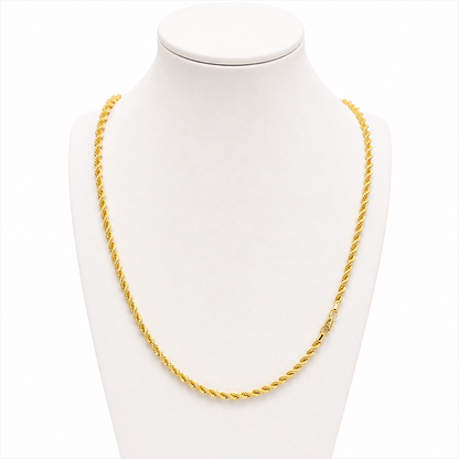 Cadena Fígaro con Colgante / 8g / 60cm / 3mm / Oro Italiano de 18K