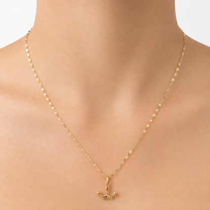 Mirror Flower Chain/ With Pendant/1.9g/ 50cm/ 1.5mm/ 18K Italian Gold