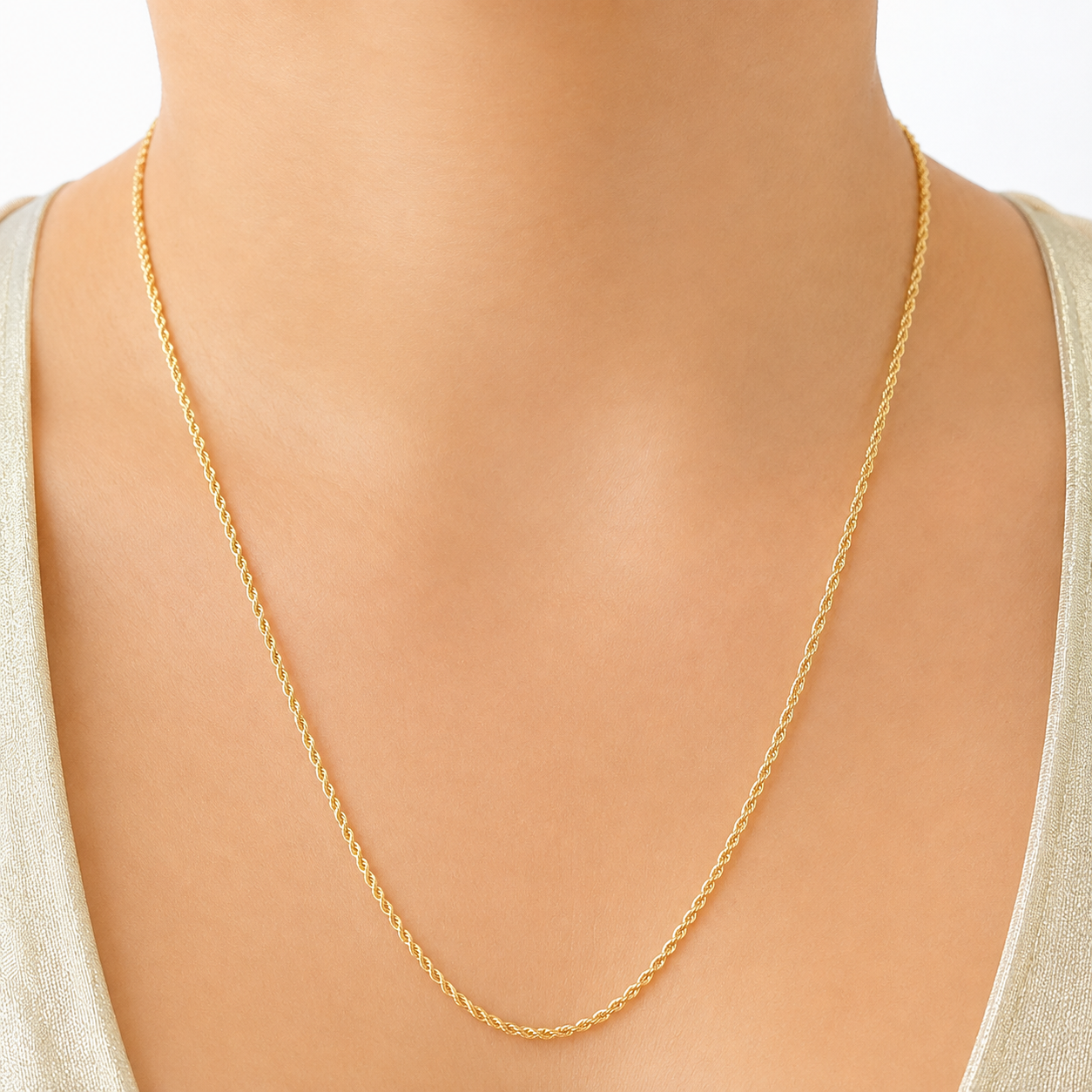 Mini Rope Chain/1.76g/ 50cm/2mm/ 18k Italian Gold