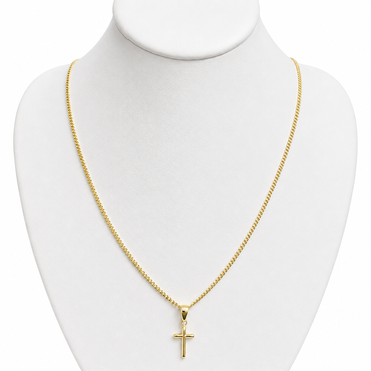 Mini Cuban Chain With Pendant / 2.3g/ 50cm/ 1mm/ 18K Italian Gold