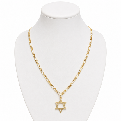 Figaro Chain Whit Pendant / 4.65g/ 45cm/ 3mm/ 18K Italian Gold