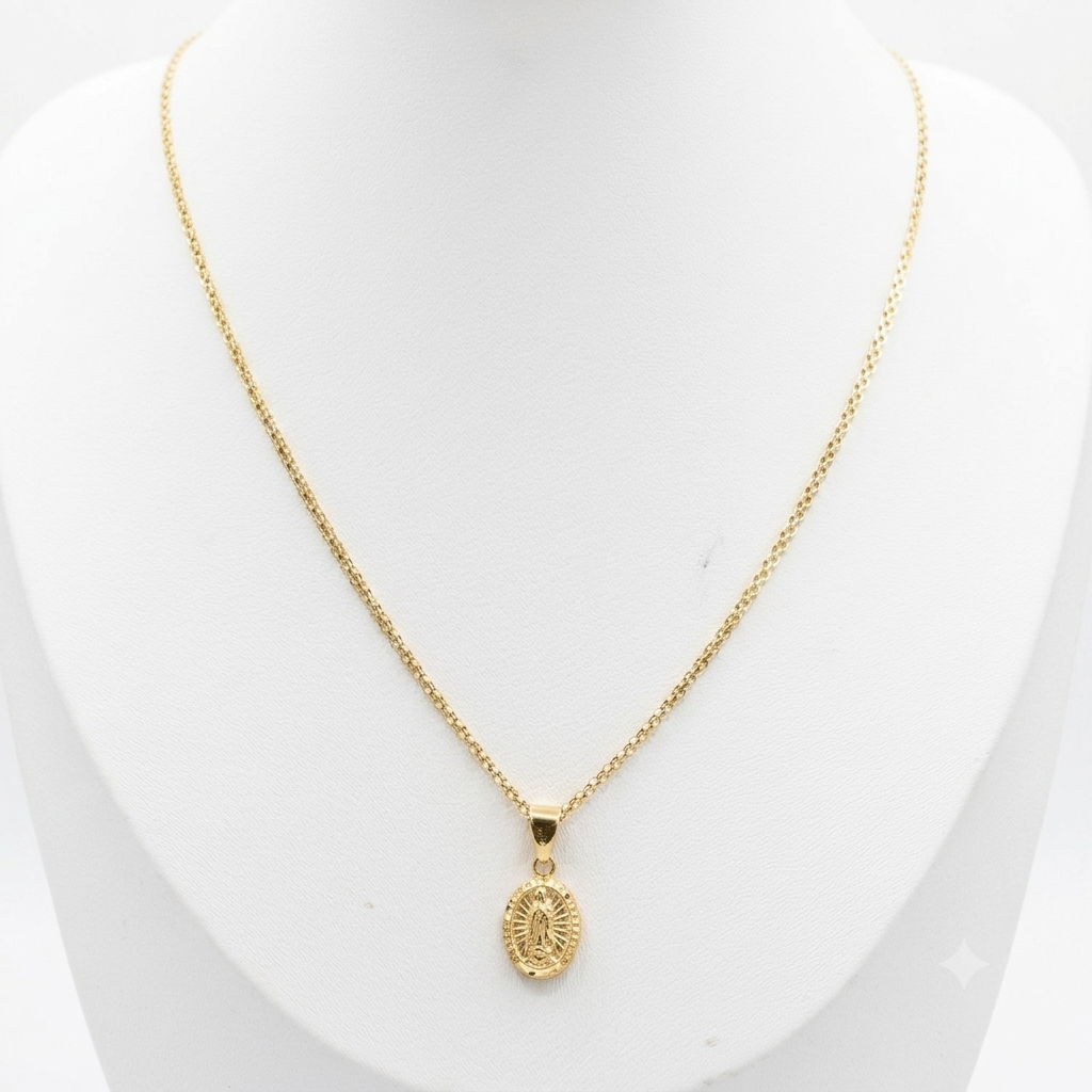 Bismarck Chain With Pendant/ 3.02g/ 50cm/ 2mm/ 18K Italian Gold