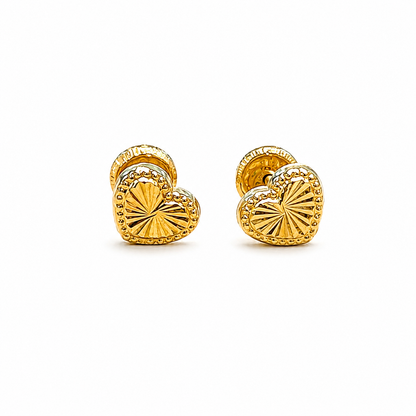 Pendientes de botón Heard / 0.75g / 8mm / Oro 18K