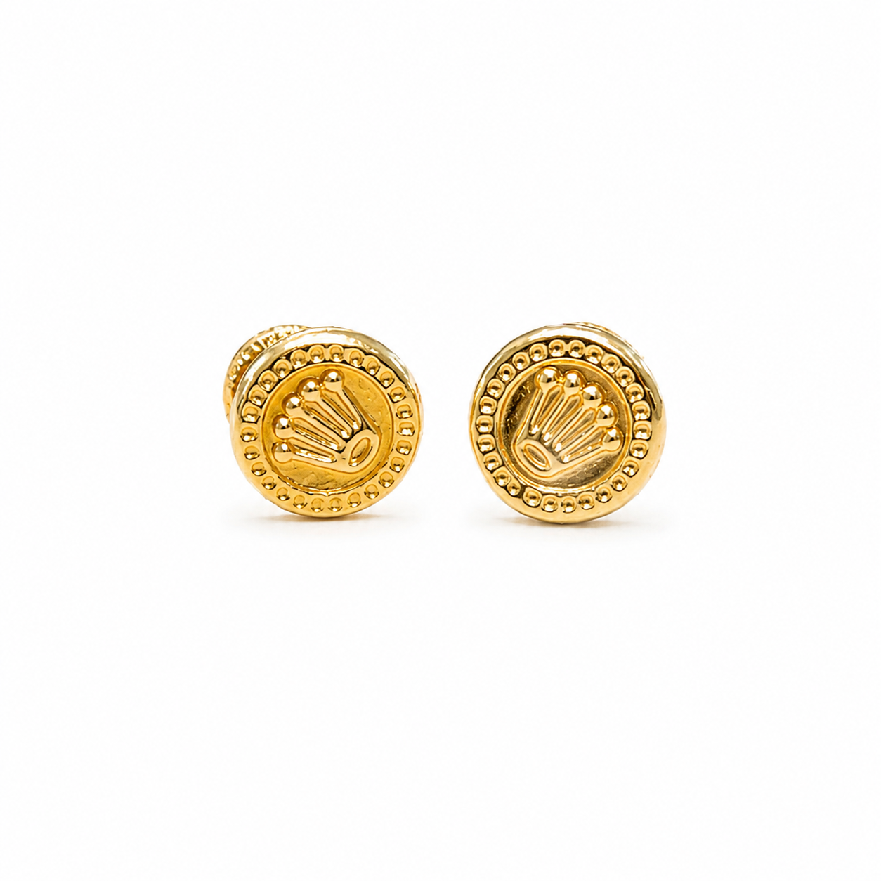 Pendientes de botón Rx medianos / 0.70g / 7mm / Oro de 18K