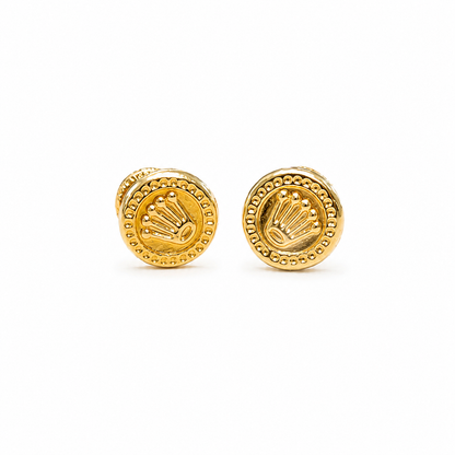 Pendientes de botón Rx medianos / 0.70g / 7mm / Oro de 18K