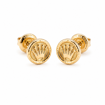 Aretes pequeños tipo poste Rx / 0.7g / 7mm / Oro 18K