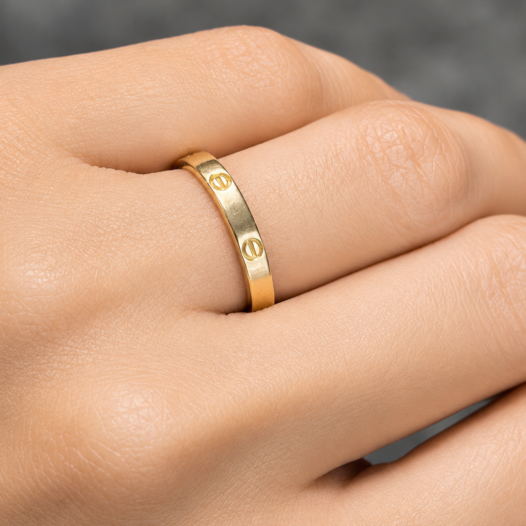Anillo TC / 2gr / Talla 8 1/2 / 3mm / Oro 18K